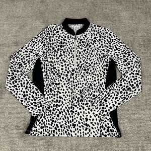 Tail Activewear Shirt Womens Medium Long Sleeve Quarter Zip Golf Top Stretch